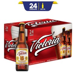 Cerveza Victoria con 24 Botellas de 355ml c/u Retornable