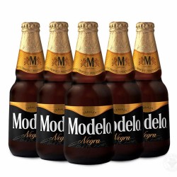 Cerveza Negra Modelo con 12 Botellas de 355ml c/u Desechable