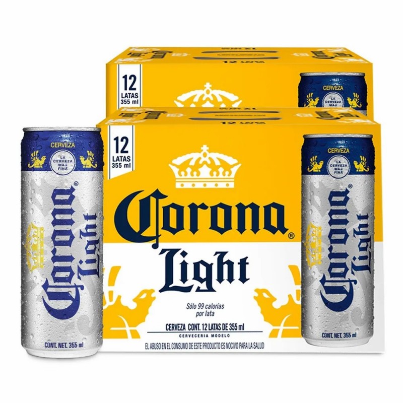 Cerveza Corona Light con 24 Latas de 355ml c/u