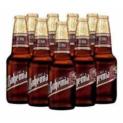 Cerveza Bohemia con 24 botellas de 355 ml c/u Desechable